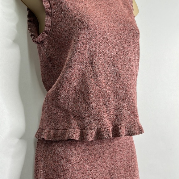 Club Monaco Italian Yarn pink Rimber ruffle flouncy top and skirt set - Picture 5 of 10